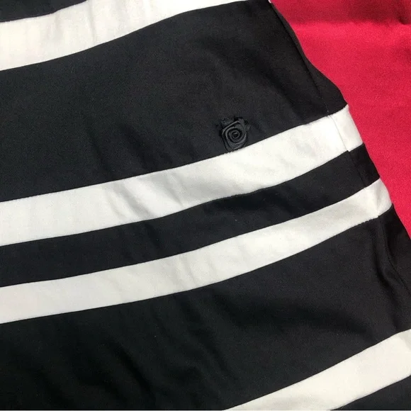 White House Black Market (WHBM) Black & White Stripped Halter Knee Length Dress - Picture 11 of 16